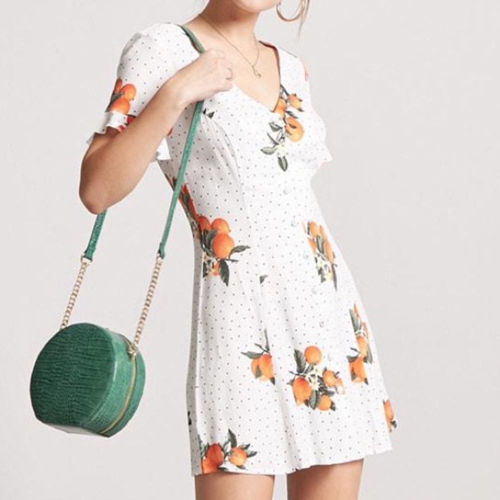 Mini Dress with polka dots and oranges 🍊